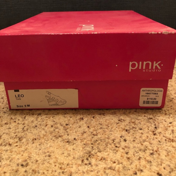 Stacked Heel Wedges Leather and Twill Printed NIB size 9 - Picture 9 of 9